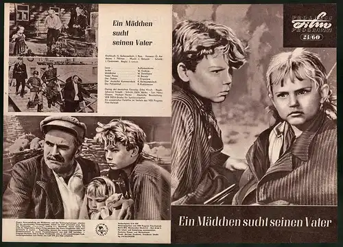 Filmprogramm PFP Nr. 23 /60, Ein Mädchen sucht seinen Vater, A. Kamenkowa, W. Guskow, Regie: L. Golub