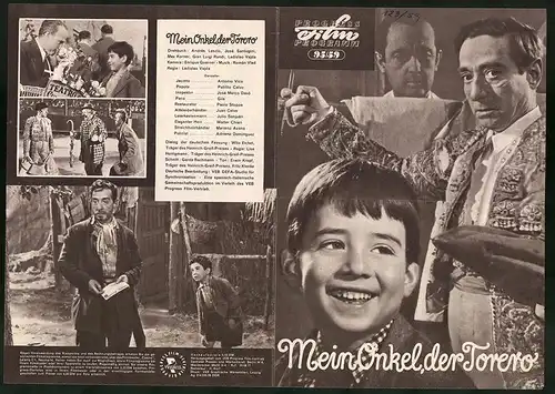 Filmprogramm PFP Nr. 95 /59, Mein Onkel der Torero, Antonio Vico, Pablito Calvo, Regie: Ladislao Vajda