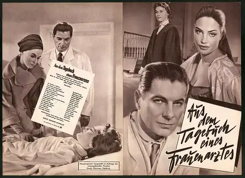 Filmprogramm Hausprogramm, Aus dem Tagebuch eines Frauenarztes, Rudolf Prack, Marianne Hold, Regie: Werner Klingler