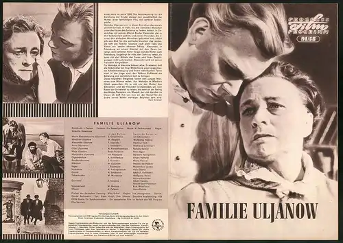 Filmprogramm PFP Nr. 91 /58, Familie Uljanow, W. Korowin, S. Giazintowa, Regie: Valentin Newsorow