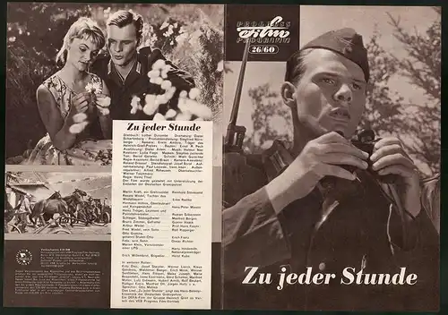 Filmprogramm PFP Nr. 26 /60, Zu jeder Stunde, Reinhold Stövesand, Erika Radtke, Regie: Heinz Thiel