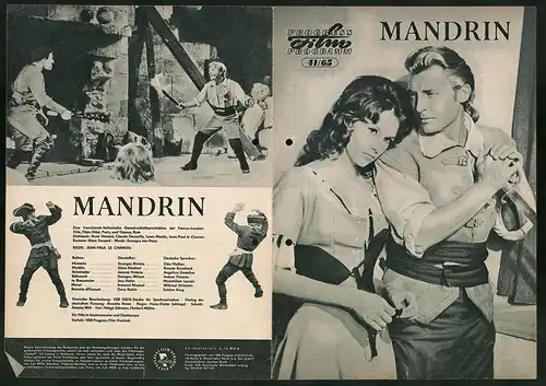 Filmprogramm PFP Nr. 41 /65, Mandrin, Georges Rivière, Silvia Monfort, Regie: Jean-Paul Le Chanois