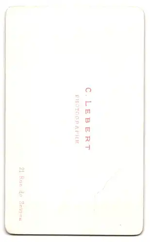 Fotografie C. Lebert, Paris, 21 Rue de Sevres, Portrait älterer Herr im Sonntagsanzug