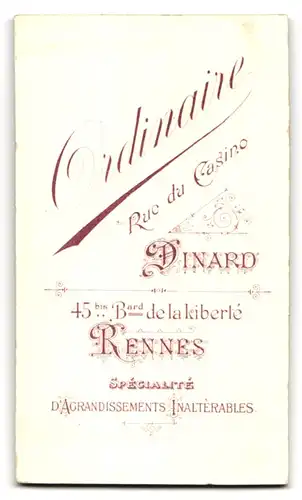 Fotografie Atelier Ordinaire, Dinard, Rue du Casino, Portrait Grossvater mit Bandschnalle-Ordenband