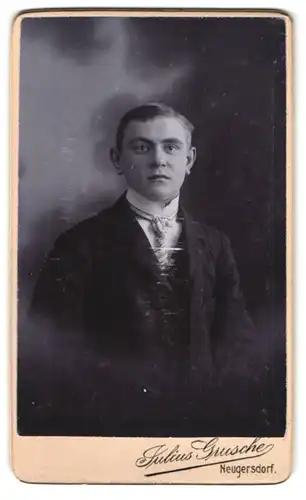 Fotografie Julius Grusche, Neugersdorf i. Sa., Portrait junger Mann im Anzug mit Krawatte
