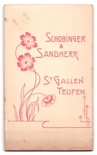 Fotografie Schobinger & Sandherr, St. Gallen, Portrait bürgerliche Dame mit einem Baby