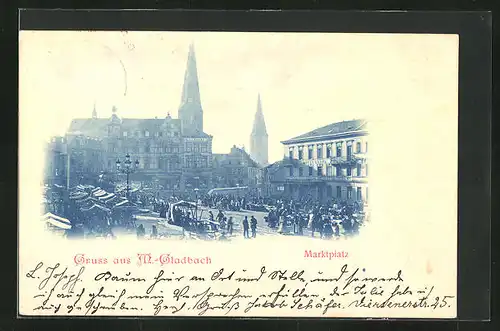 AK Mönchengladbach, Marktplatz am Markttag