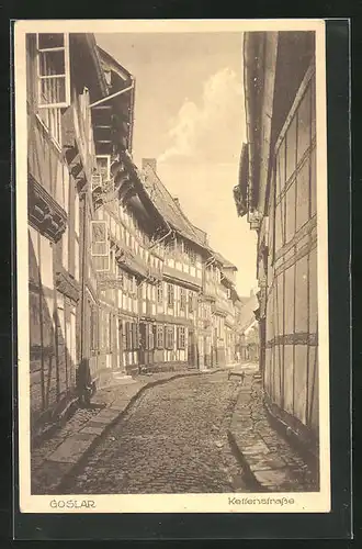 AK Goslar, Fachwerkhäuser an der Kettenstrasse