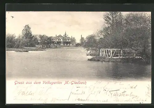 AK Mönchengladbach, Teich im Volksgarten