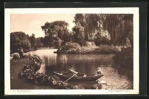 AK Mönchengladbach, Ruderer im Volksgartenteich