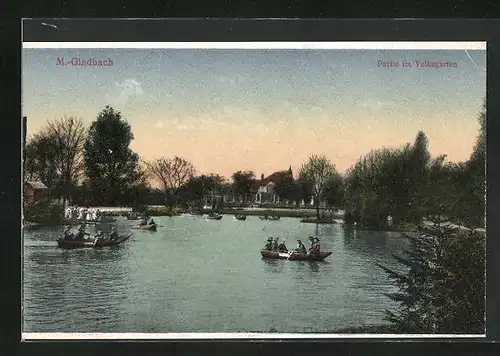 AK Mönchengladbach, Ruderer im Volksgartenteich