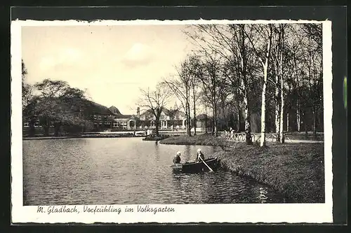 AK Mönchengladbach, Ruderer im Volksgartenteich