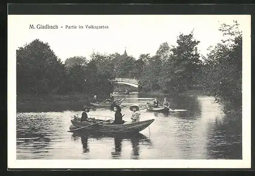 AK Mönchengladbach, Ruderer im Volksgartenteich