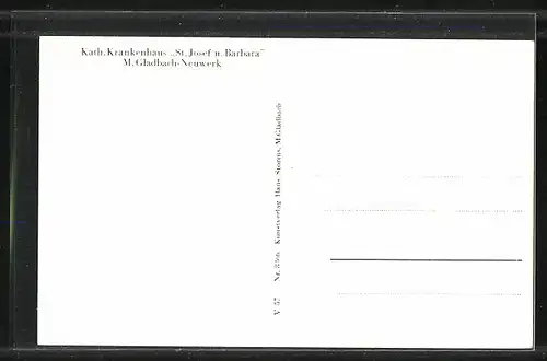 AK M.-Gladbach-Neuwerk, Katholisches Krankenhaus St. Josef und Barbara