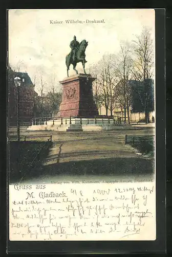 AK M.-Gladbach, Kaiser Wilhelm-Denkmal