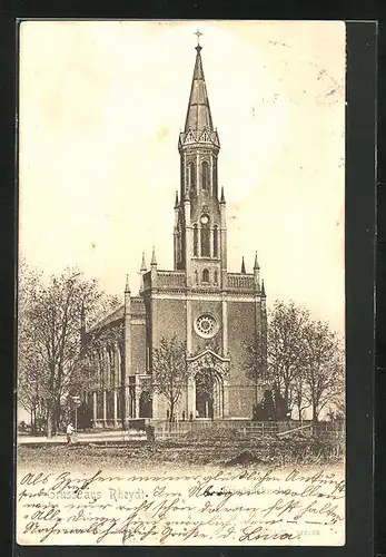 AK Rheydt, Strassenpartie mit Friedenskirche