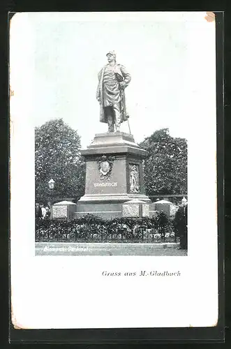 AK Mönchengladbach, Bismarck-Denkmal auf den Königsplatz