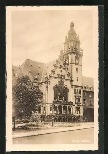 AK Rheydt, Strassenpartie mit Rathaus
