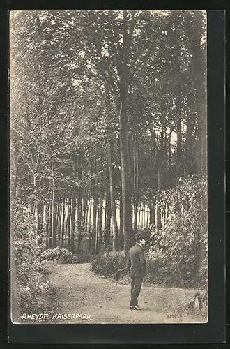 AK Rheydt, Einsamer Spaziergänger im Kaiserpark