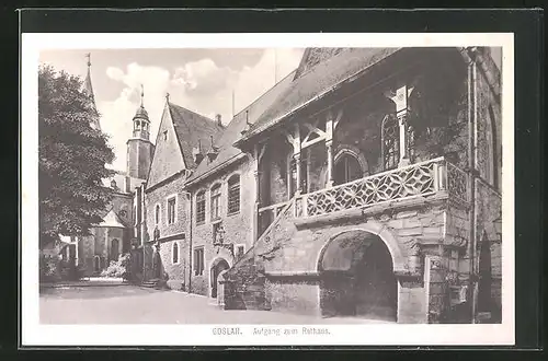 AK Goslar, Aufgang zum Rathaus