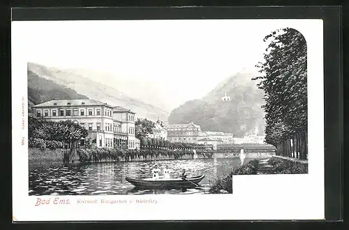 AK Bad Ems, Kursaal, Kurgarten und Bäderley