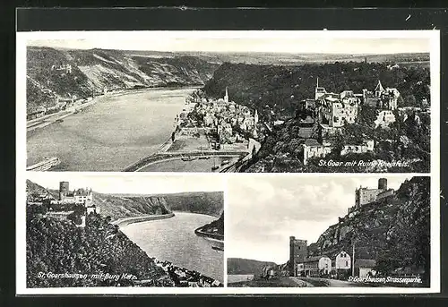 AK St. Goar, Burg Katz, Ruine Rheinfels