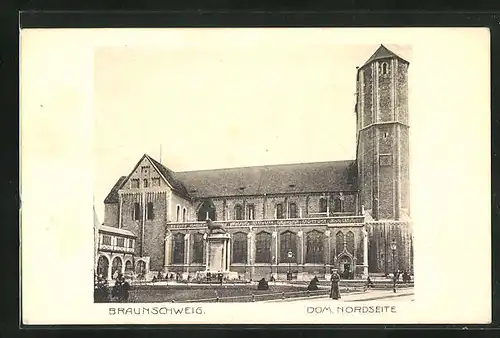 AK Braunschweig, Dom St. Blasii, Nordseite, Erbaut von Heinrich dem Löwen