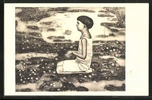 Künstler-AK Ferdinand Hodler: Zürich, Kunsthaus, Knabe kniend