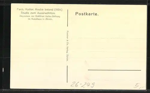 Künstler-AK Ferdinand Hodler: Zürich, Kunsthaus, Knabe kniend