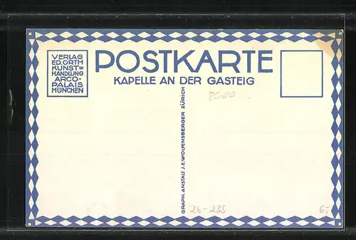 Künstler-AK Ernst E. Schlatter: München, Kapelle an der Gasteig