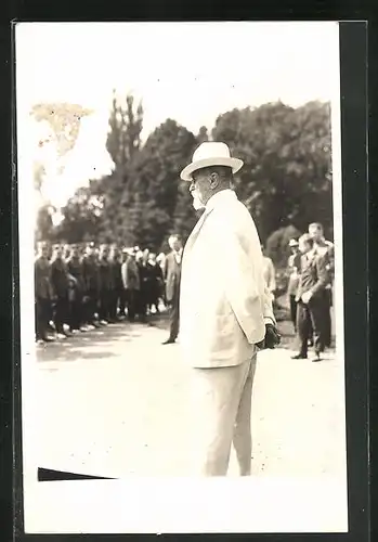 Foto-AK Präsident Masaryk (TGM) im weissen Anzug