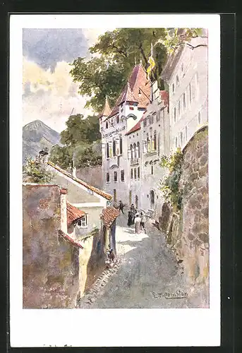 Künstler-AK Edward Theodore Compton: Salzburg, Gasthaus Stieglkeller
