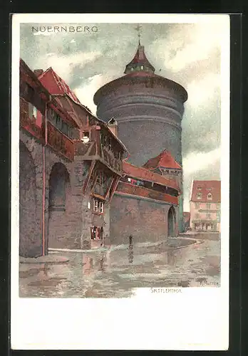 Künstler-AK Karl Mutter: Nürnberg, Am Spittlerthor