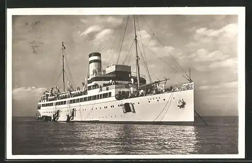 AK Helgoland, Passagierschiff Cobra vor Anker