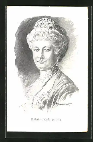 Künstler-AK Kaiserin Auguste Victoria Königin von Preussen im Portrait