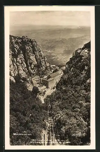 AK Montserrat bei Barcelona, Monestir des de S. Juan, Bergbahn