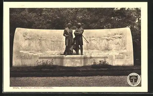 AK Deutscher Schulverein Nr. 202: Wien, Strass-Lanner-Denkmal