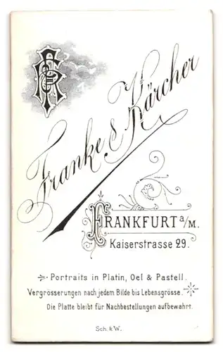 Fotografie Franke & Kärcher, Frankfurt / Main, Kaiserstr. 29, Portrait Herr mit Schnauzbart