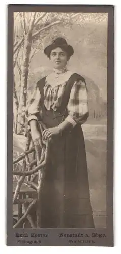 Fotografie Emil Köster, Neustadt a. Rbge., Wallstrasse, Portrait junge Dame in modischer Kleidung