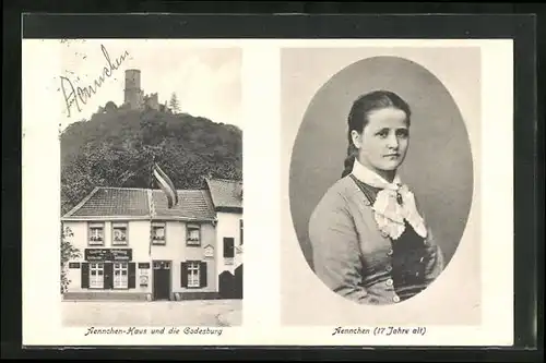 AK Godesberg, Gasthaus Ännchen-Haus und die Godesburg