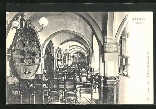 AK Bremen, Innenansicht vom Gasthaus Ratskeller
