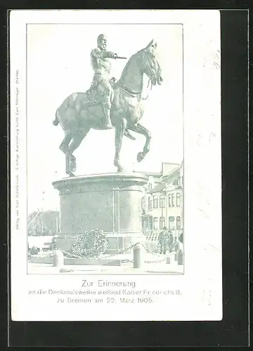 AK Bremen, Kaiser-Friedrich-Denkmal