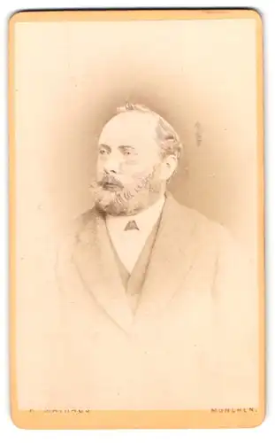 Fotografie H. Mathaus, München, Schwanthaler-Strasse 10, Portrait Herr im Anzug mit Vollbart