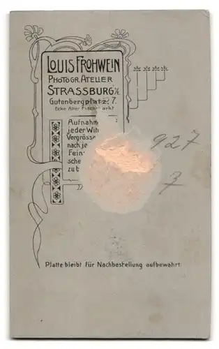 Fotografie Louis Frohwein, Strassburg i. E., Gutenbergplatz 7, Portrait zwei Schwestern in Kleidern mit Sommerhut