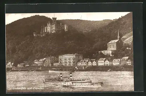 AK Kapellen, Schloss Stolzenfels und Dampfer
