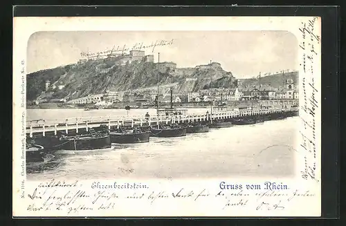 AK Ehrenbreitstein am Rhein, Teilansicht