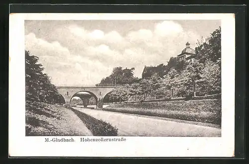 AK M.-Gladbach, Hohenzollernstrasse mit Brücke