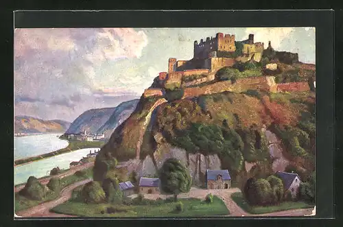 Künstler-AK St. Goar, Ruine Rheinfels