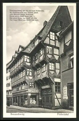 AK Braunschweig, Altes Fachwerkhaus am Flohwinkel