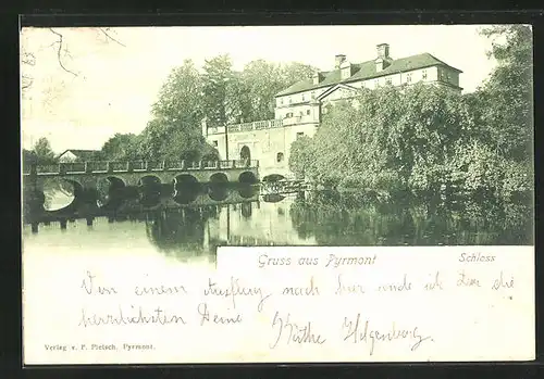 AK Bad Pyrmont, Schloss im Sonnenschein